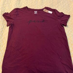 VS pink tshirt maroon NWT